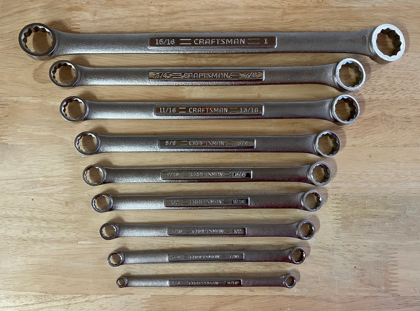 Vintage Craftsman 9pc SAE Double Box End Wrench Set 1/4” to 1” USA - Like New
