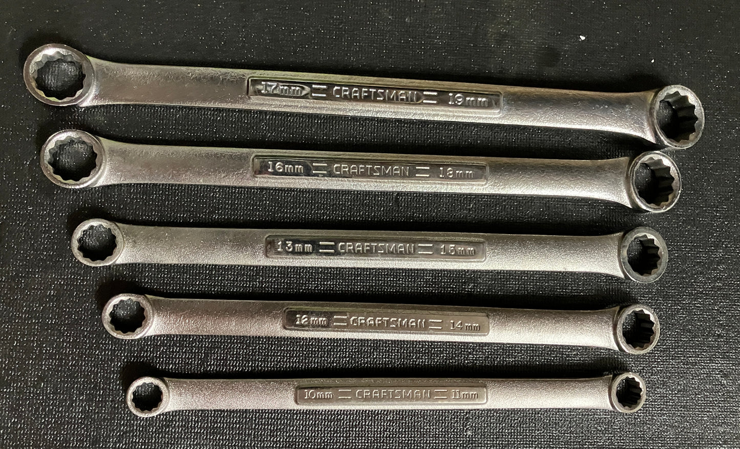 Vintage Craftsman 5pc Double Box End Wrench Set, Metric 10-19mm USA