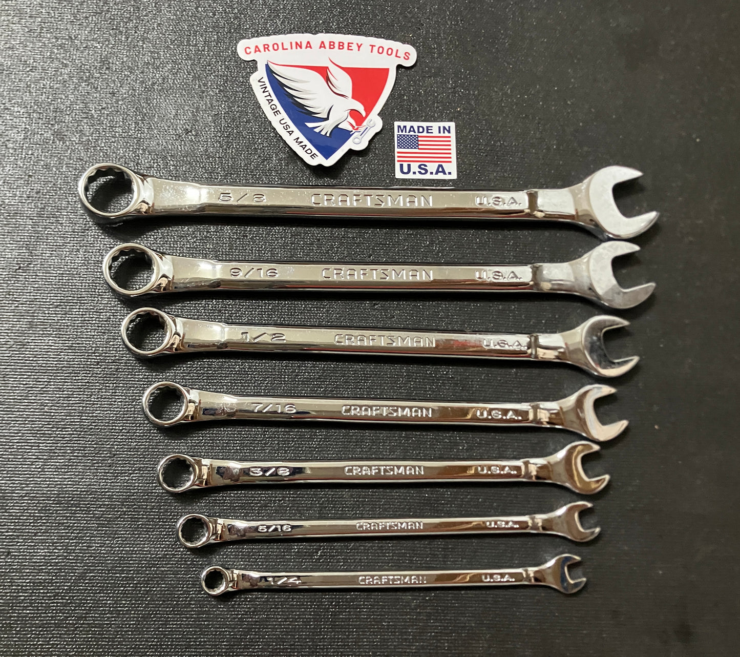 Craftsman Professional 7pc SAE Combination Wrench Set 42228 USA