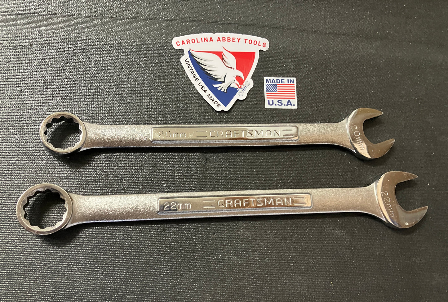 Vintage Craftsman 2pc Metric Combination Wrench Bundle 20mm & 22mm USA