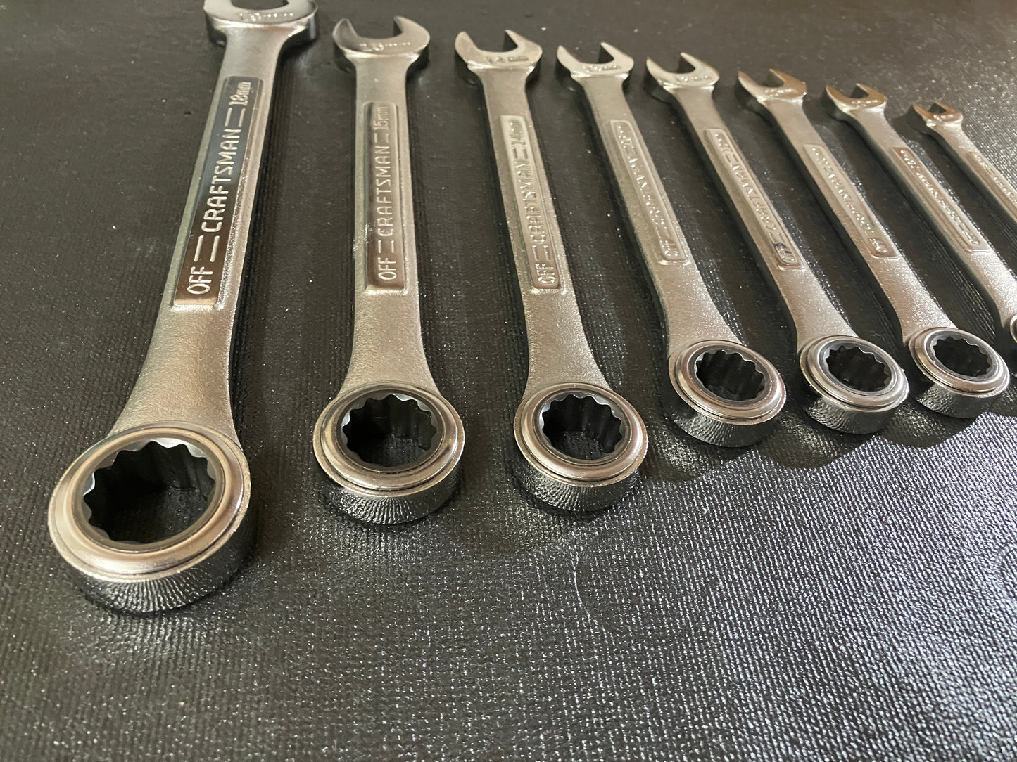 Vintage Craftsman 8pc Heavy Duty Metric Ratcheting Wrench Set 42445 USA
