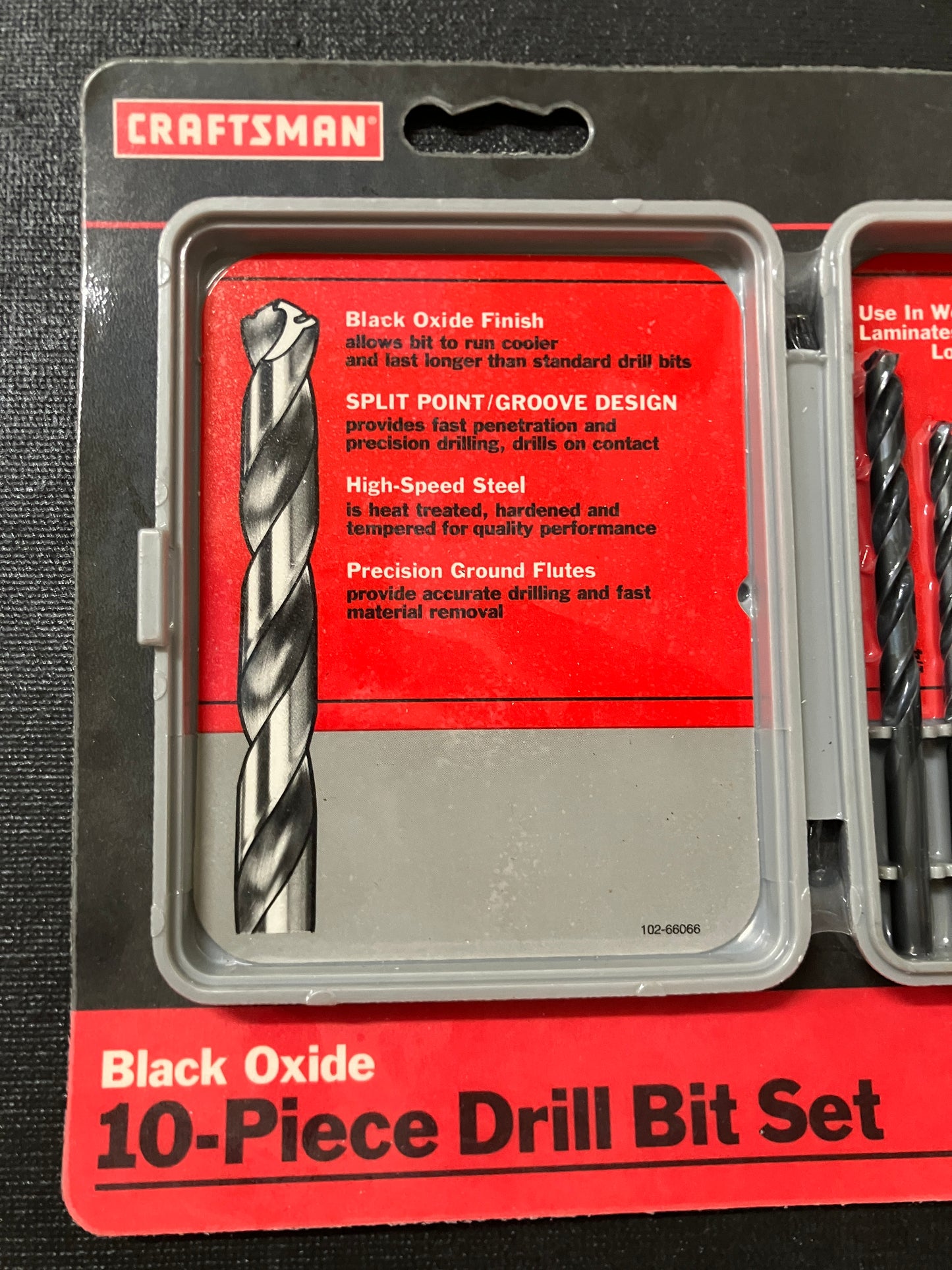 NOS Vintage Sears Craftsman 10pc Black Oxide Drill Bit Set 66067 USA Rare Set