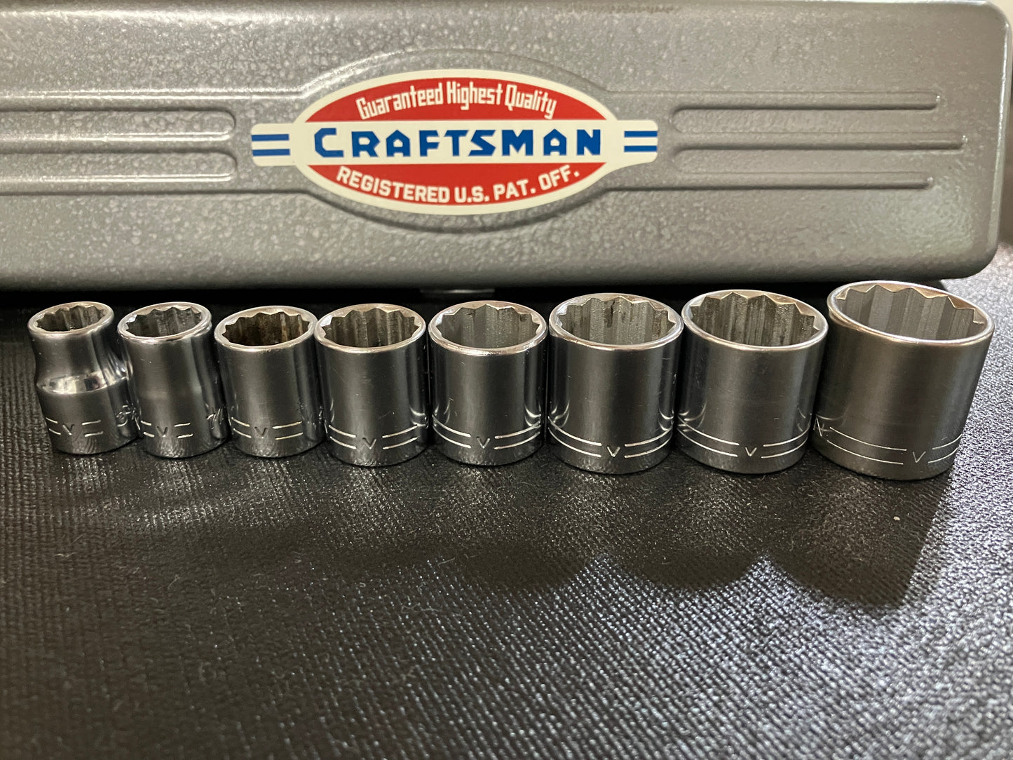 Vintage Craftsman =V= 3/8” Drive Socket Set w/ Metal Case