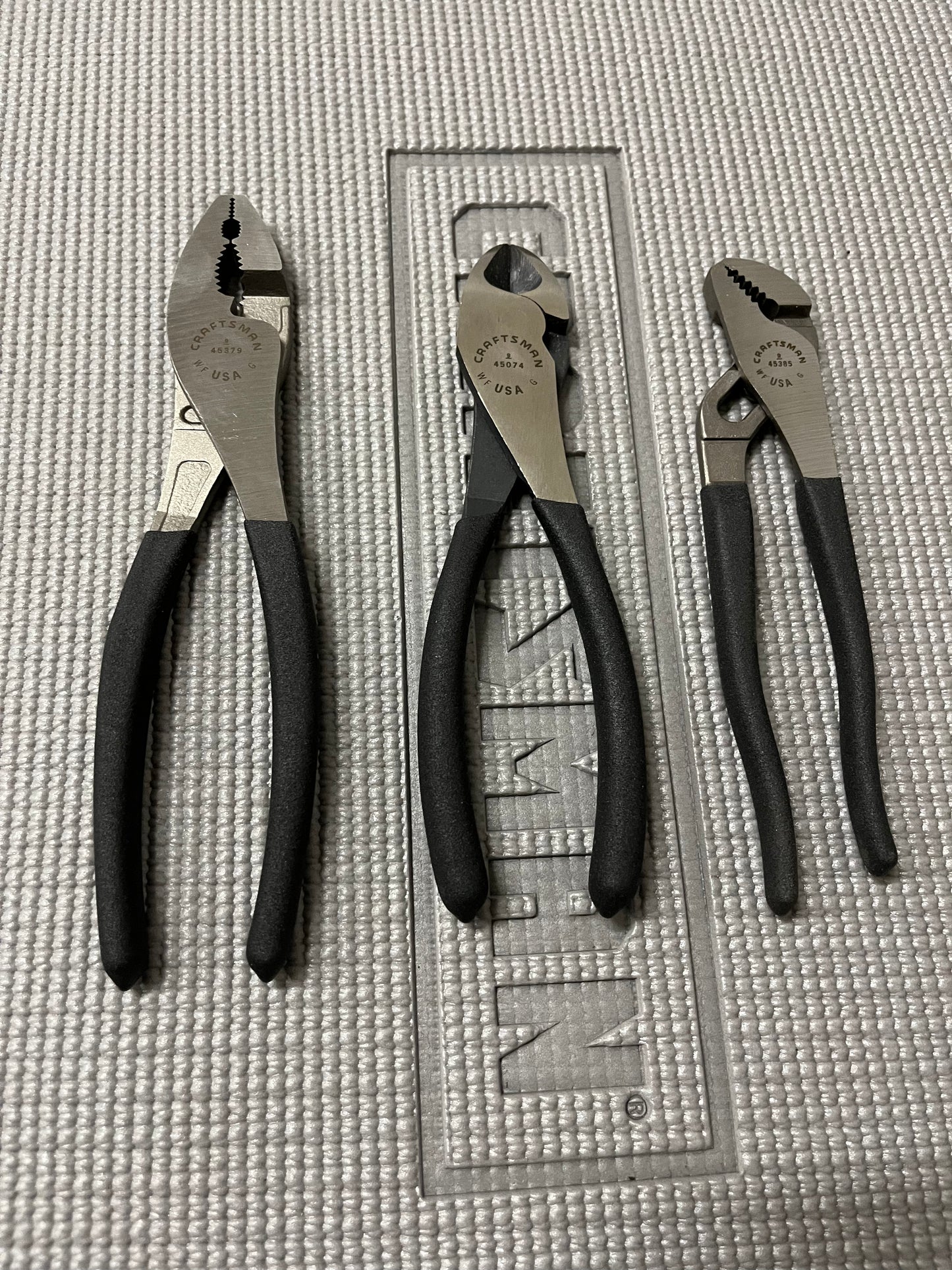 NOS Sears Craftsman 3pc Plier Set 45253 WF USA Rare Set! 45379 45074 45385
