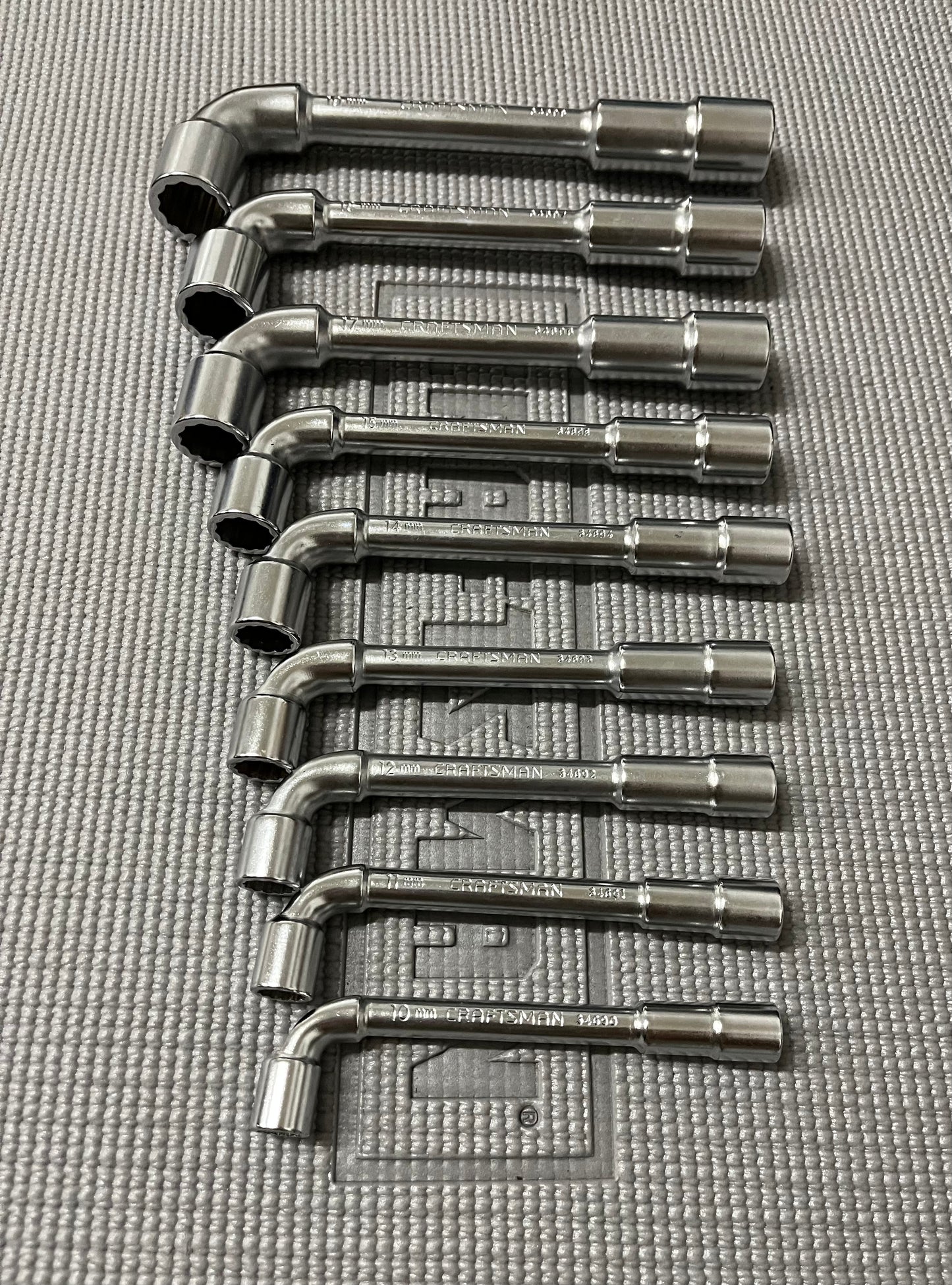 NOS Vintage Craftsman Professional 9pc Angle Socket Wrench Set Metric 34699 France