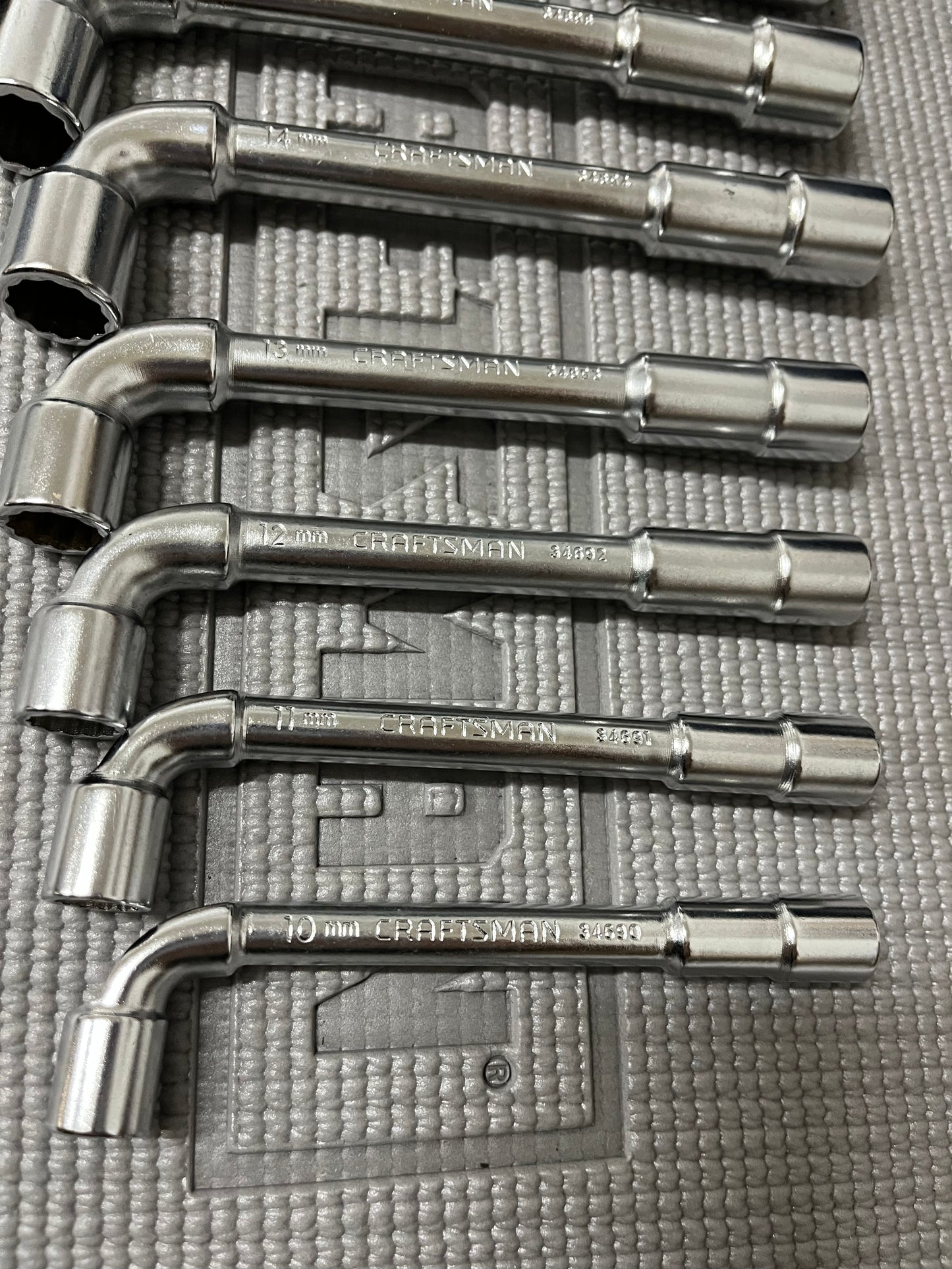 NOS Vintage Craftsman Professional 9pc Angle Socket Wrench Set Metric 34699 France