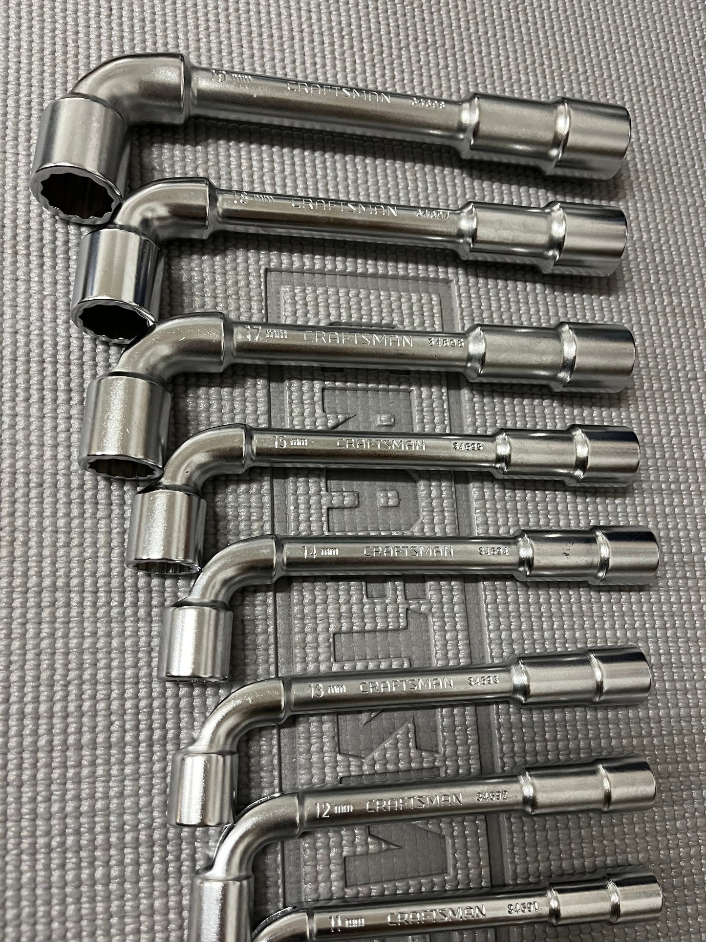 NOS Vintage Craftsman Professional 9pc Angle Socket Wrench Set Metric 34699 France