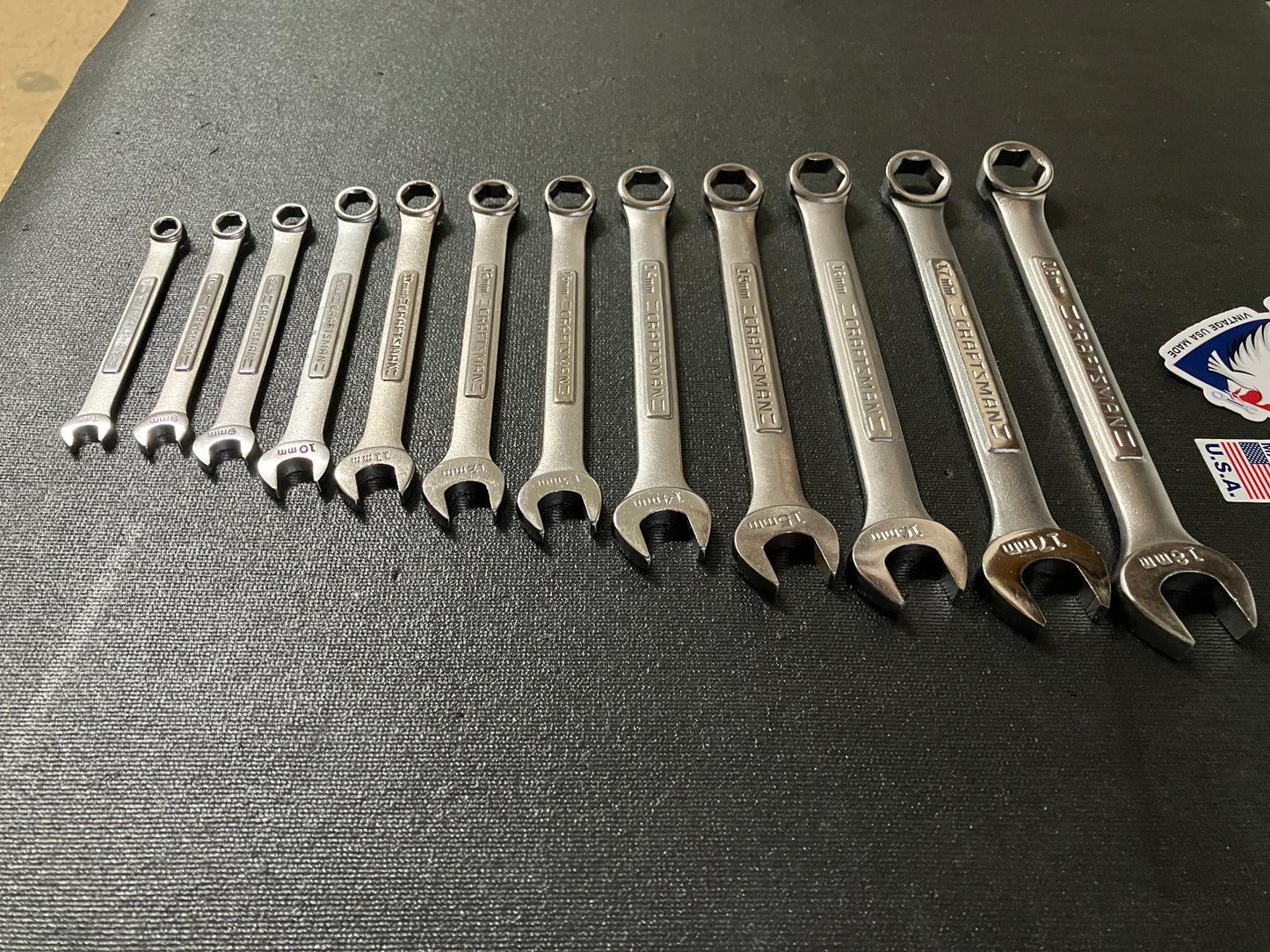 Vintage Craftsman 12pc Metric 6 Point Combination Wrench Set 7mm - 18mm -VA- USA