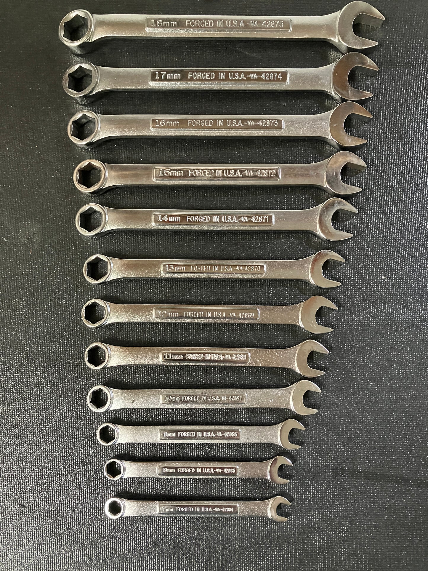 Vintage Craftsman 12pc Metric 6 Point Combination Wrench Set 7mm - 18mm -VA- USA