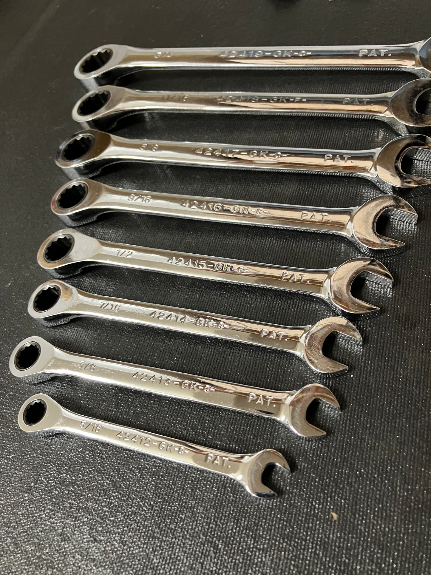 Vintage Craftsman USA 8 pc. SAE Reversible Ratcheting Wrench Set 42404 USA