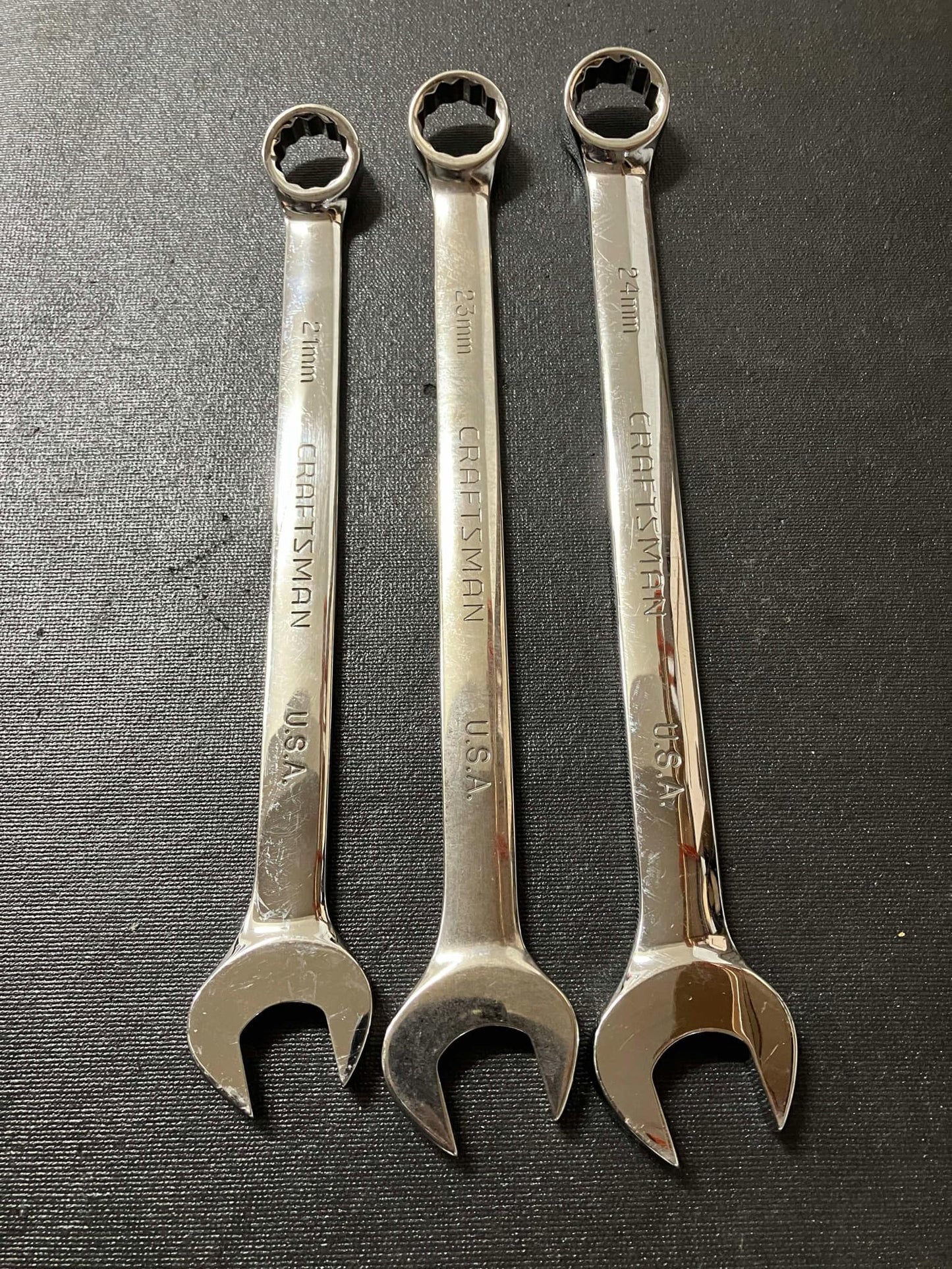 Vintage Craftsman Professional 3pc Jumbo Metric Wrench Bundle