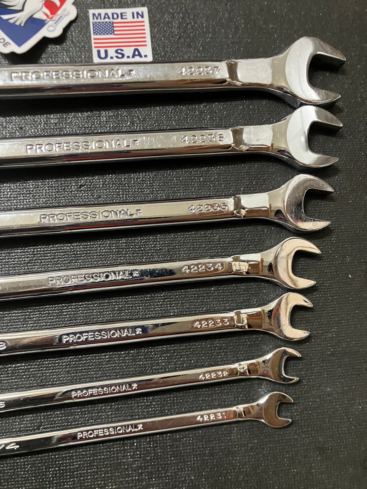 Craftsman Professional 7pc SAE Combination Wrench Set 42228 USA