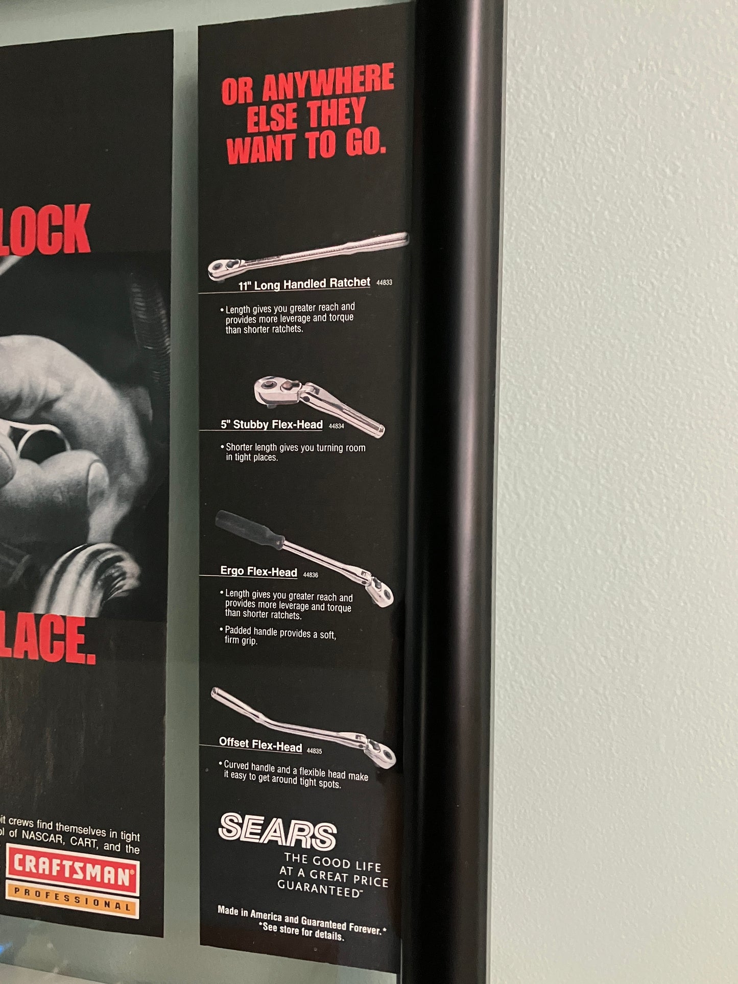 Framed Vintage Craftsman Tools Advertisement