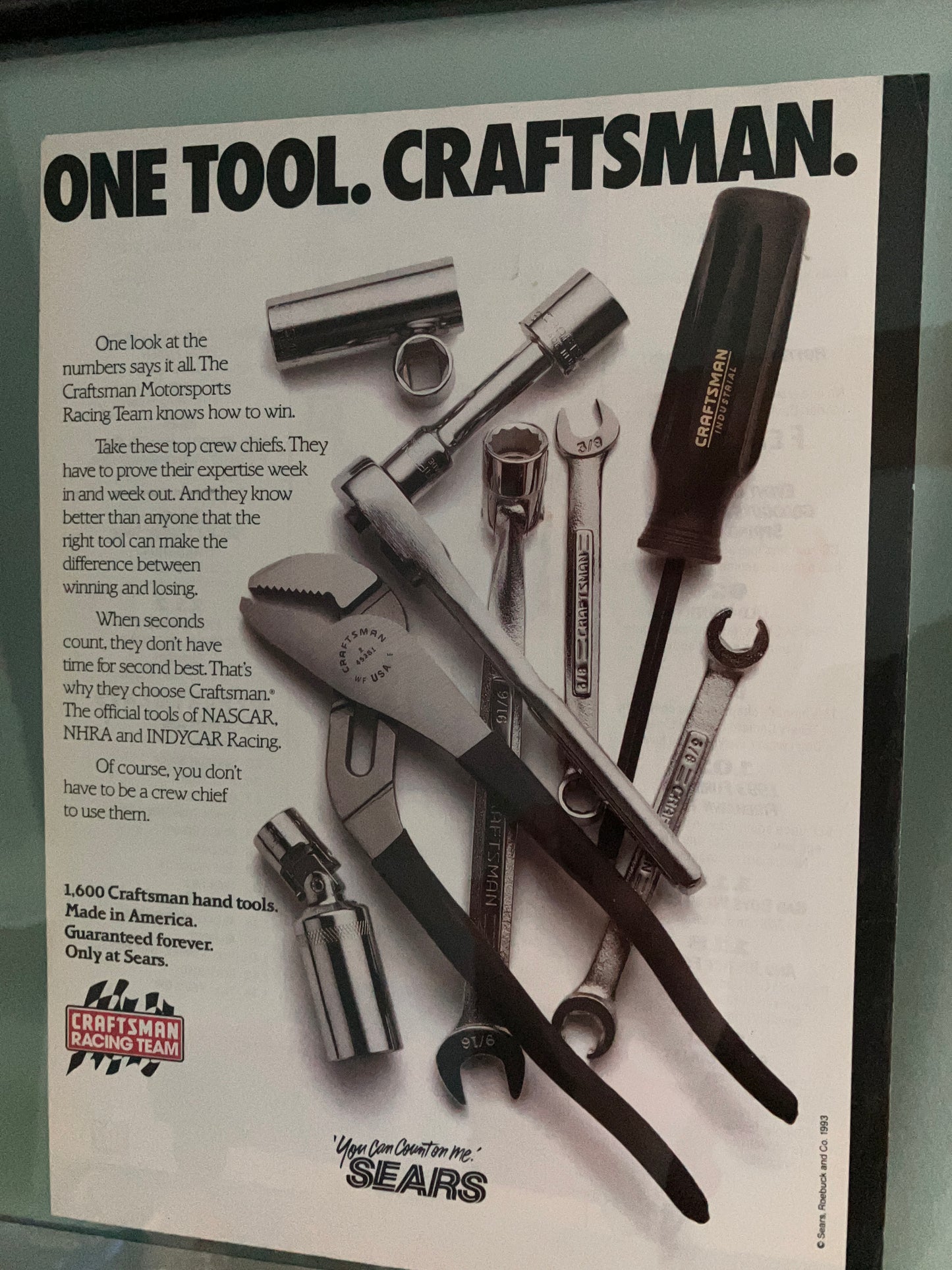 Framed Vintage Craftsman Tools Advertisement