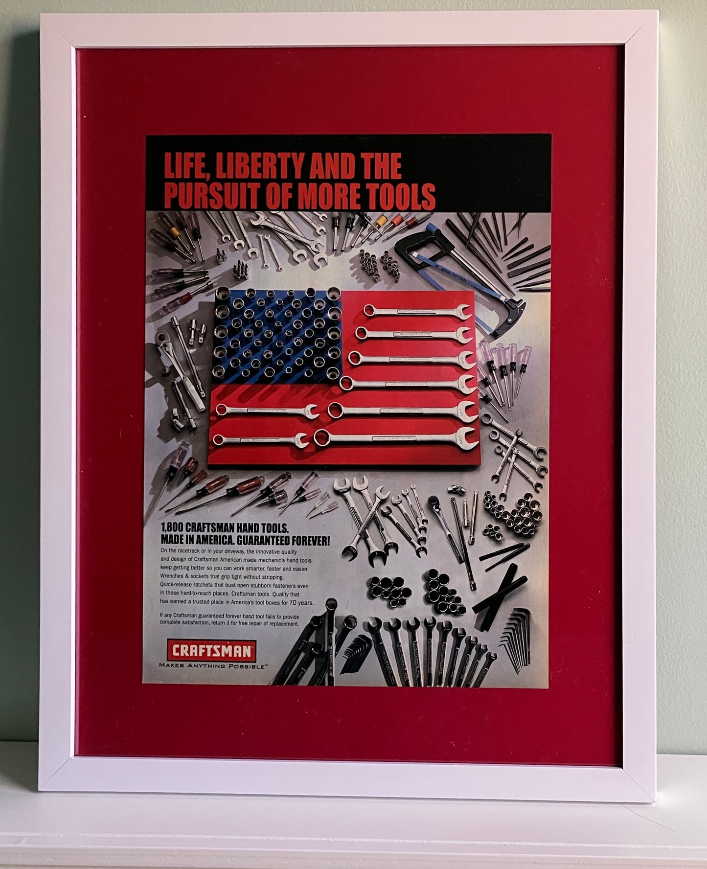 Framed Vintage Craftsman Tools Advertisement