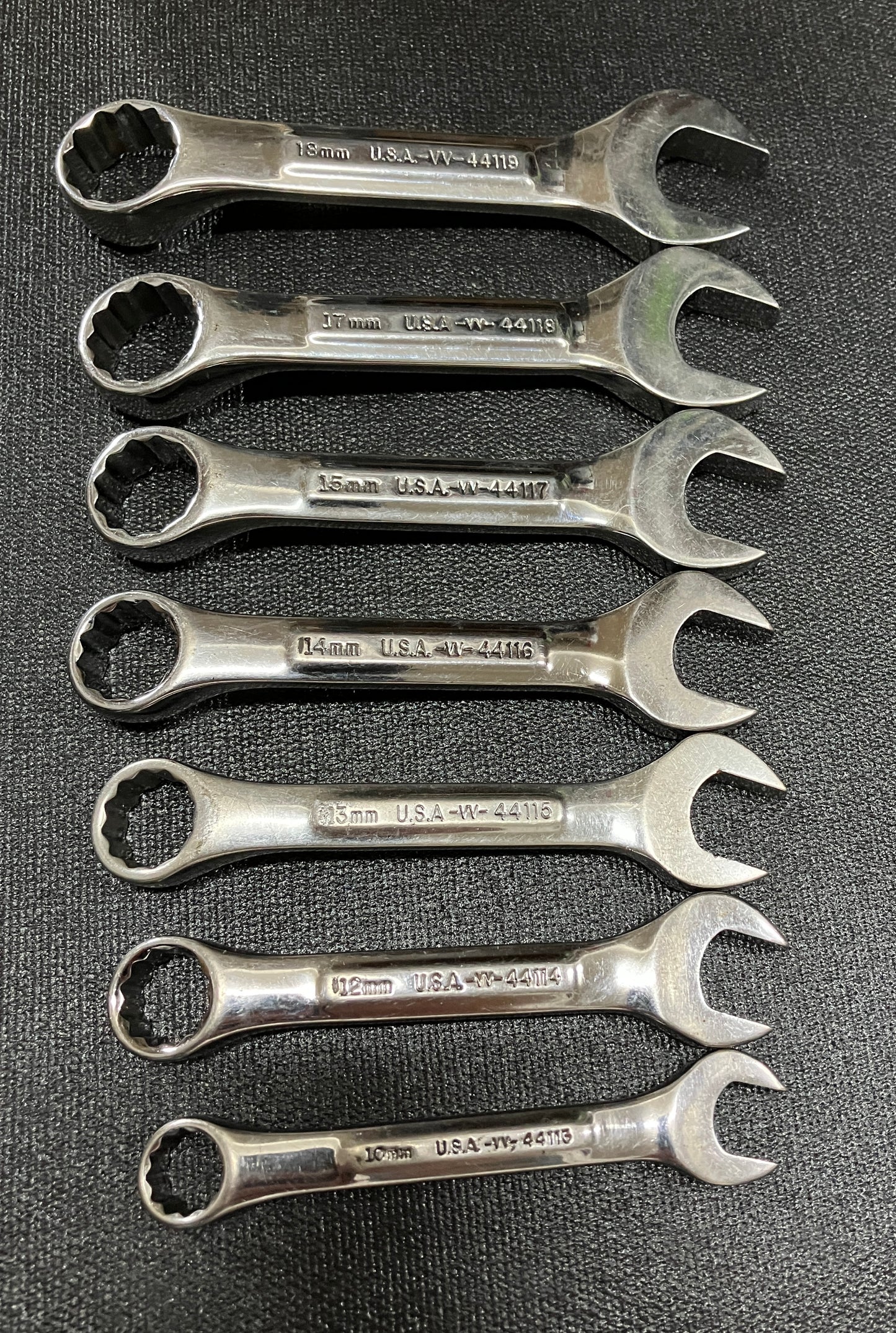 Vintage Craftsman Professional Stubby Wrench Set Bundle - 7pc SAE & 7pc Metric, USA