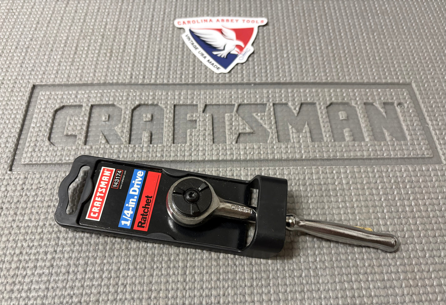 NOS Sears Craftsman USA 1/4” Round Head Tri Wing Ratchet 43174 KX USA