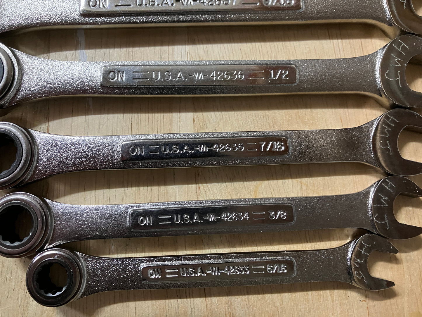 Vintage Craftsman 8pc SAE Ratcheting Combination Wrench Set 5/16 - 3/4 42444 USA