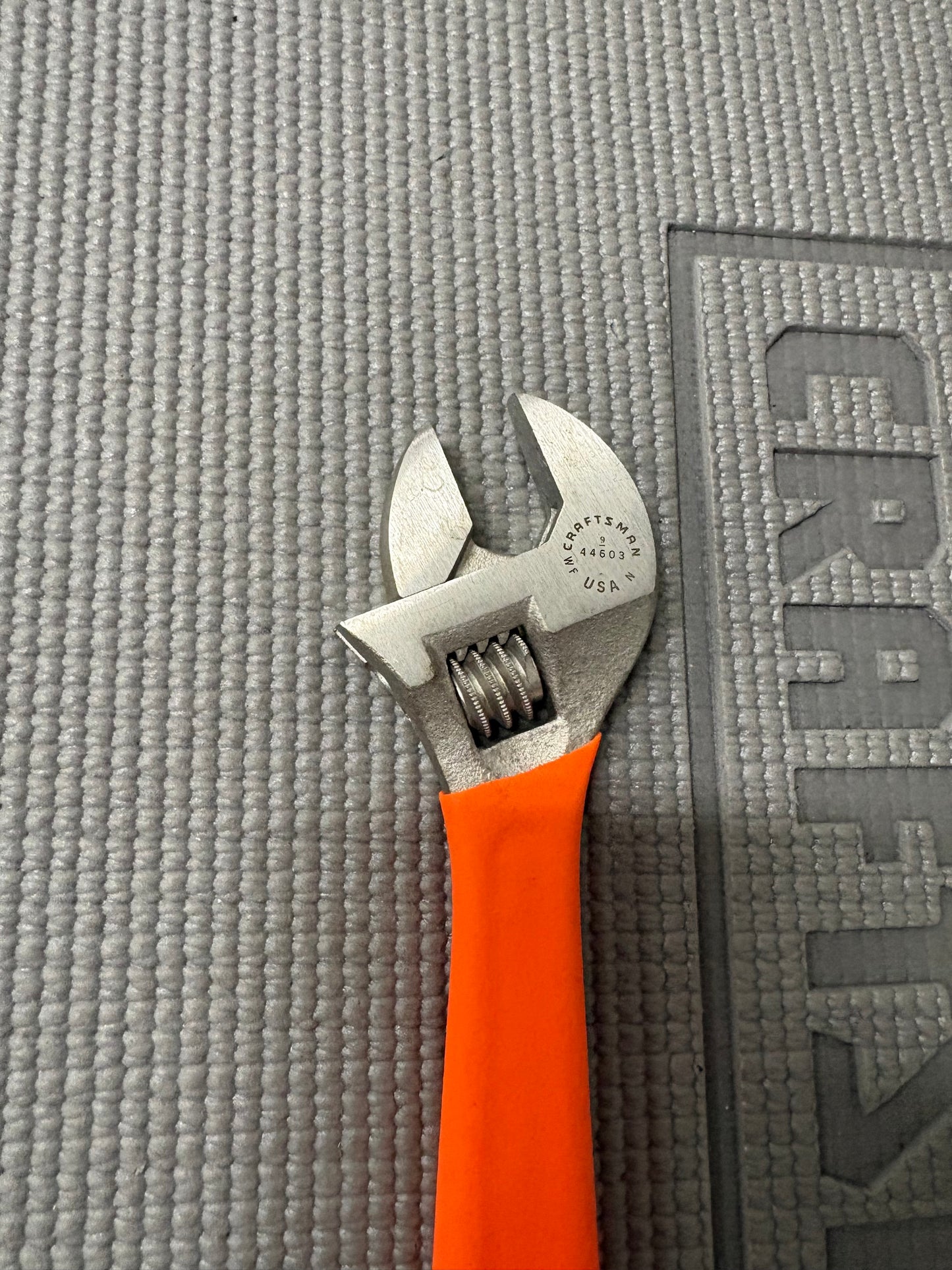 Sears Craftsman Orange Hi Viz 8" Adjustable Wrench 44603 WF USA Like New!
