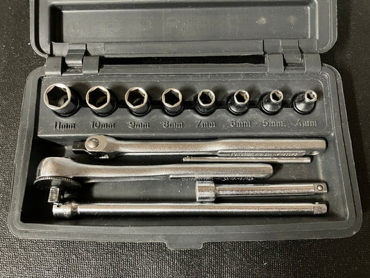 Vintage Craftsman 1/4" Drive 13pc Metric 6pt Socket Set RHFT Made in USA