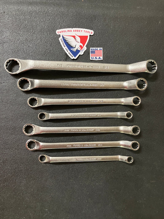 Vintage Craftsman 7pc Satin Deep Offset Box End Wrench Set 44328 -VA- USA