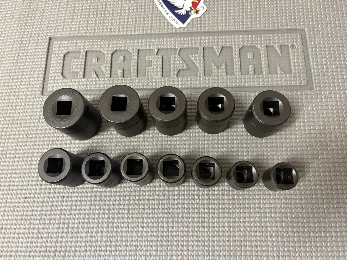 Sears Craftsman 1/2" Drive 12pc SAE Impact Socket Set 19430 USA w/ Case