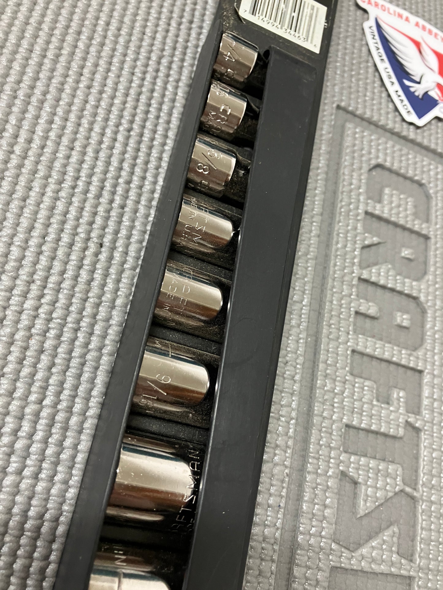 NOS Vintage Sears Craftsman 11pc 3/8”Drive 6pt SAE Socket Set 34463 1/4-7/8” USA