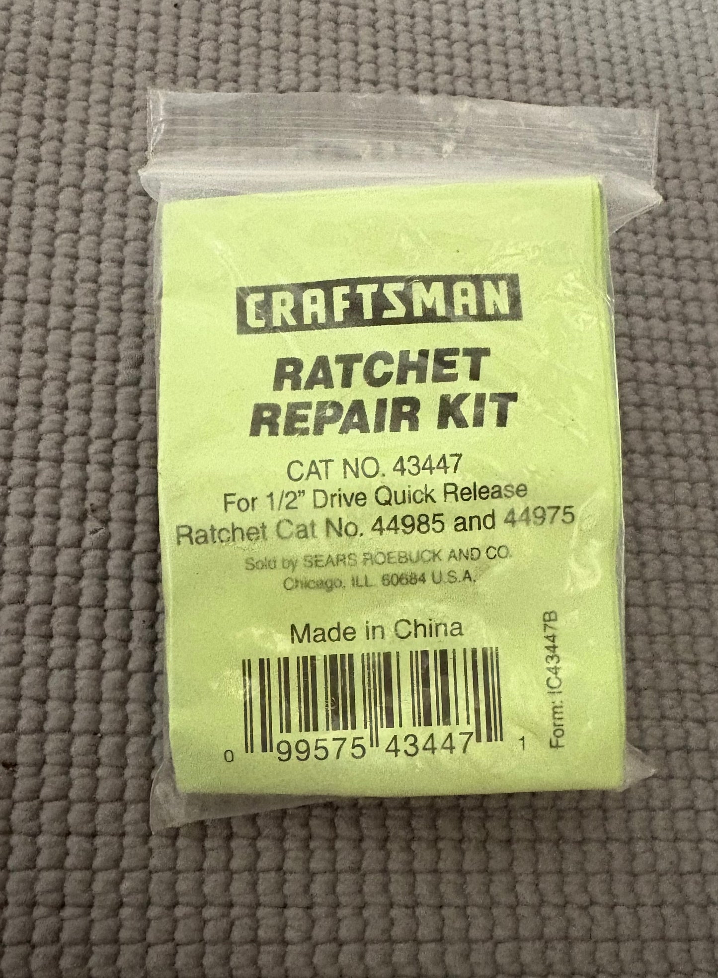 NOS Sears Craftsman 1/2” Drive Ratchet Repair Kit 43447 For 44985 44975 OEM