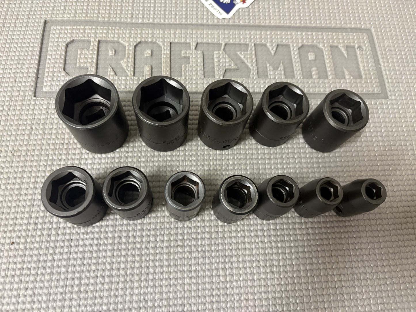 Sears Craftsman 1/2" Drive 12pc SAE Impact Socket Set 19430 USA w/ Case