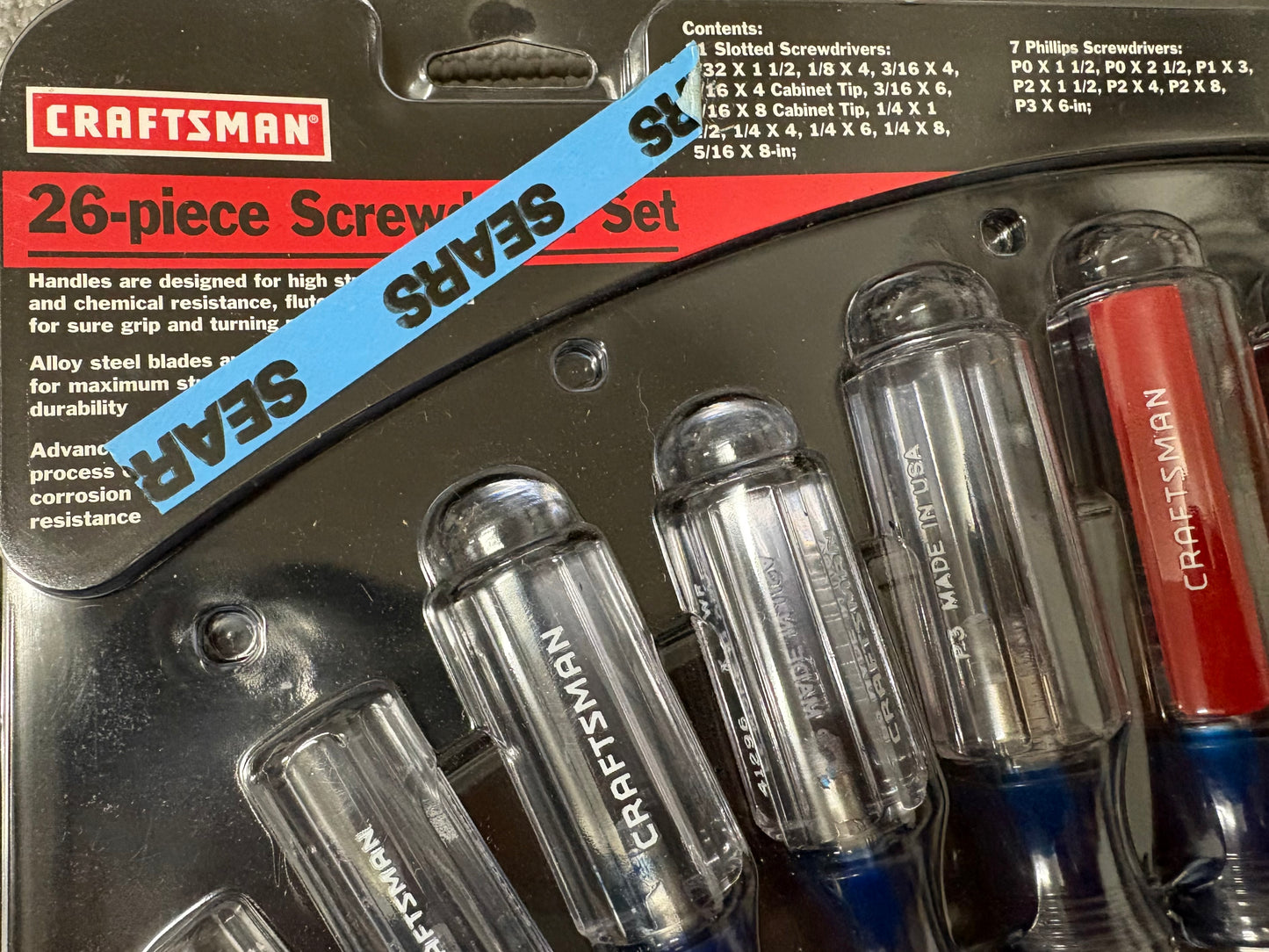 NOS Sears Craftsman Huge 26 Pc Screwdriver Set 47158 WF USA Rare Package