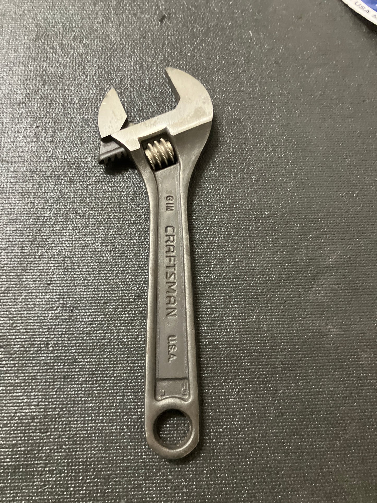 Rare Vintage Craftsman 6” Black Oxide Adjustable Wrench 4451 WF USA