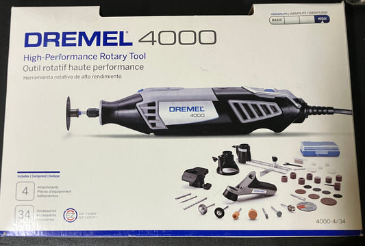 Dremel 4000-4/34 High Performance Rotary Tool Kit 4 Attach / 34 Accessories New!