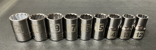 NOS Craftsman USA Metric 9pc Socket Set 1/2” Dr 34573 G2D Easy Read 12-21mm