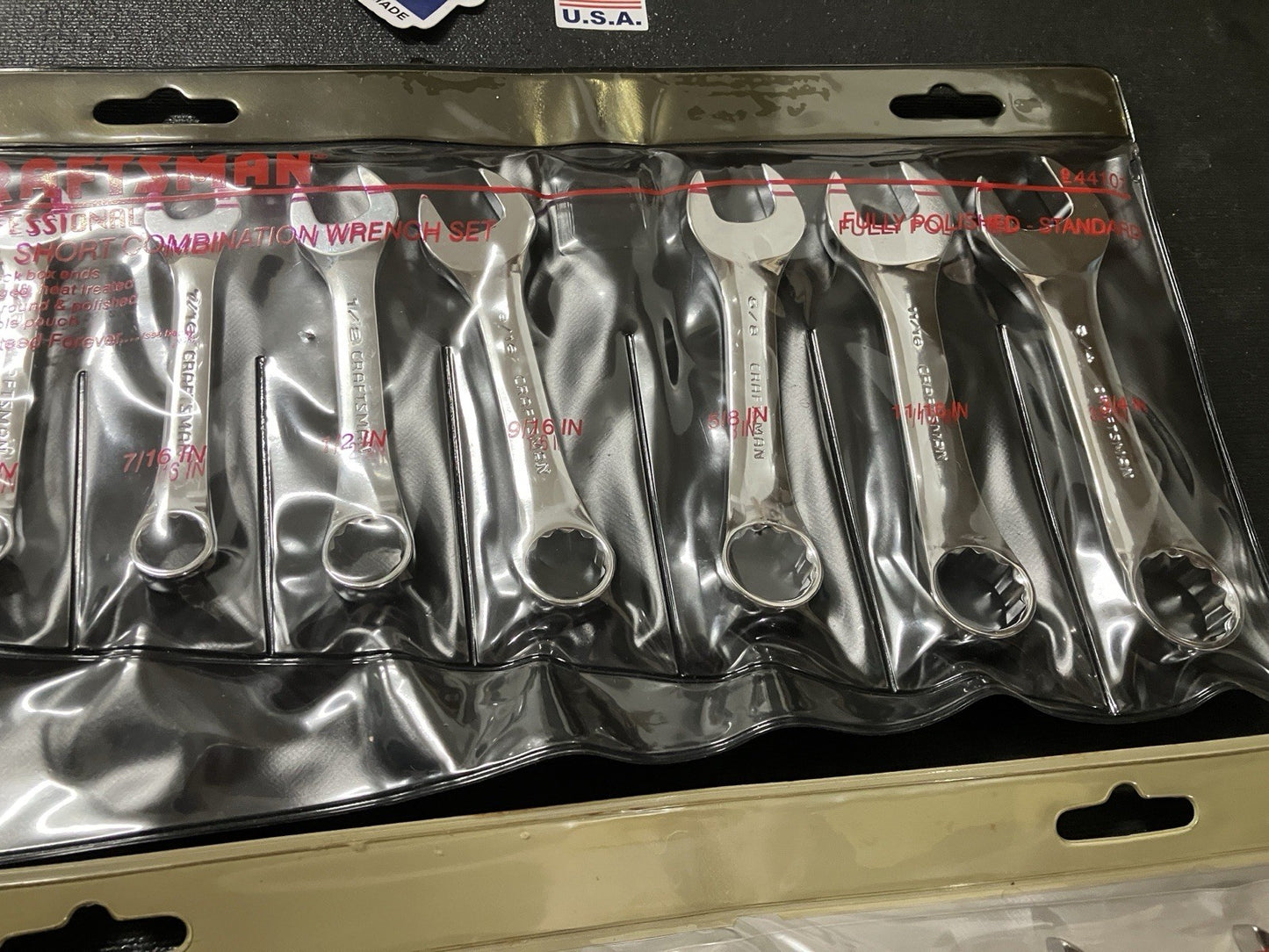 NOS Vintage Sears Craftsman SAE & Metric Stubby Combo Wrench Set 44101 44111 USA