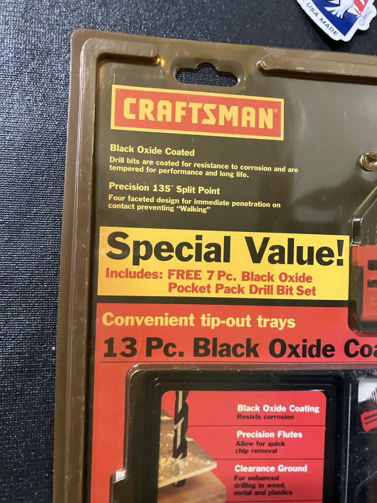 NOS Vintage Sears Craftsman 20pc Black Oxide Drill Bit Set 67226 USA Brand New!