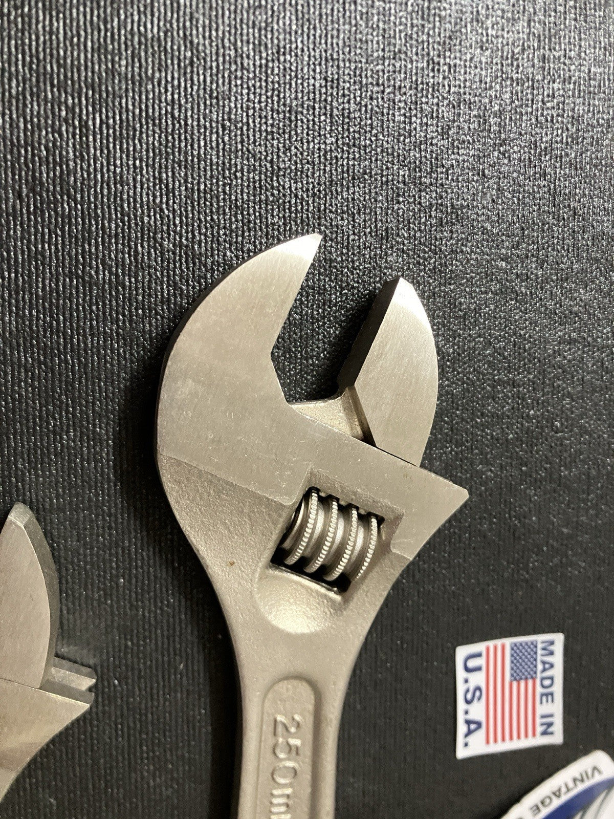 NOS Sears Craftsman 2pc Adjustable Wrench 6”/8” Extra Wide Jaw 44011 USA Satin