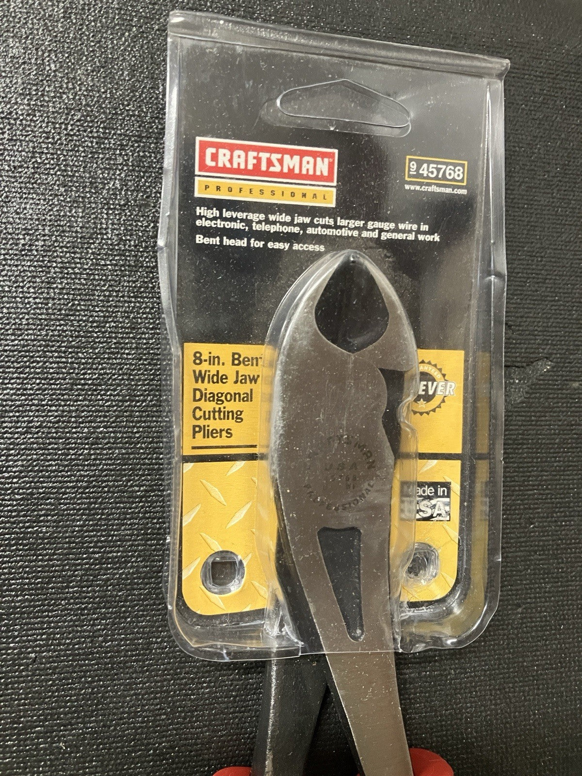 NOS Vintage Craftsman Professional 8” Bent Jaw Diagonal Cutting Pliers 45768 USA