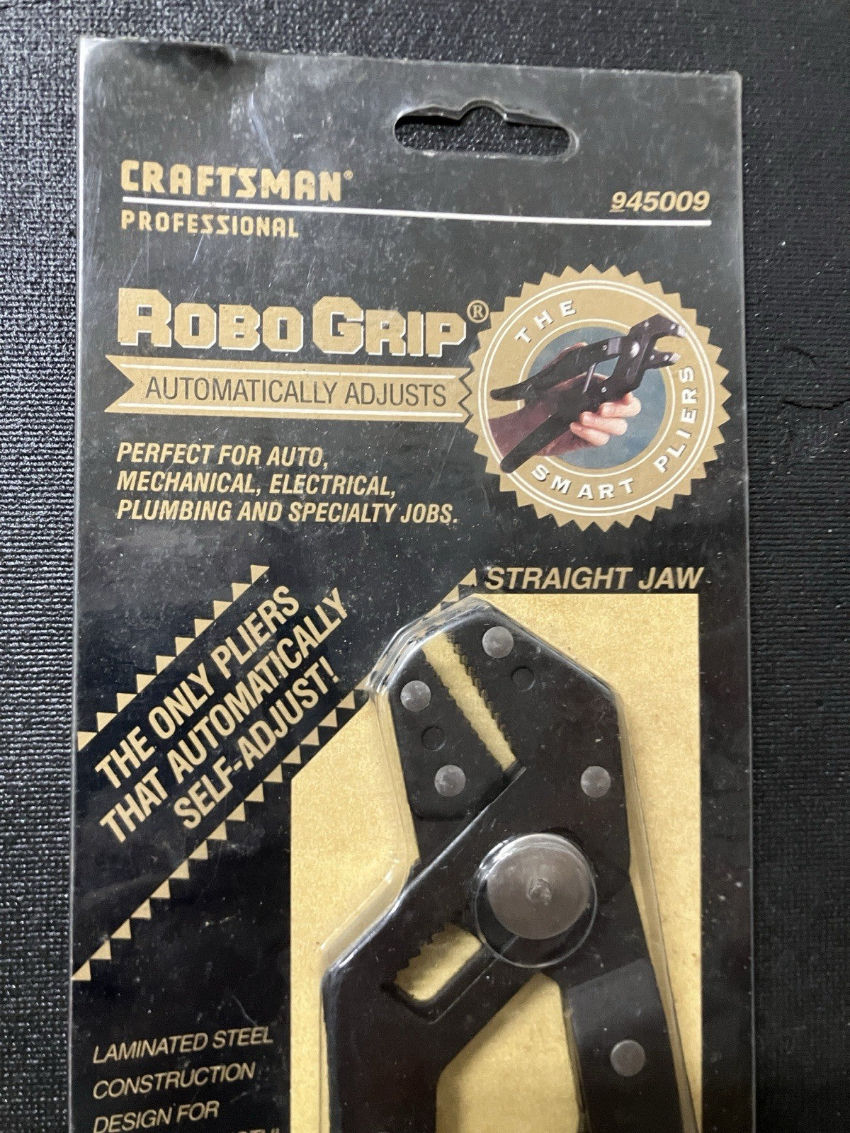 NOS Craftsman Professional Robo Grip 9" Straight Jaw Self Adjusting Pliers 45009