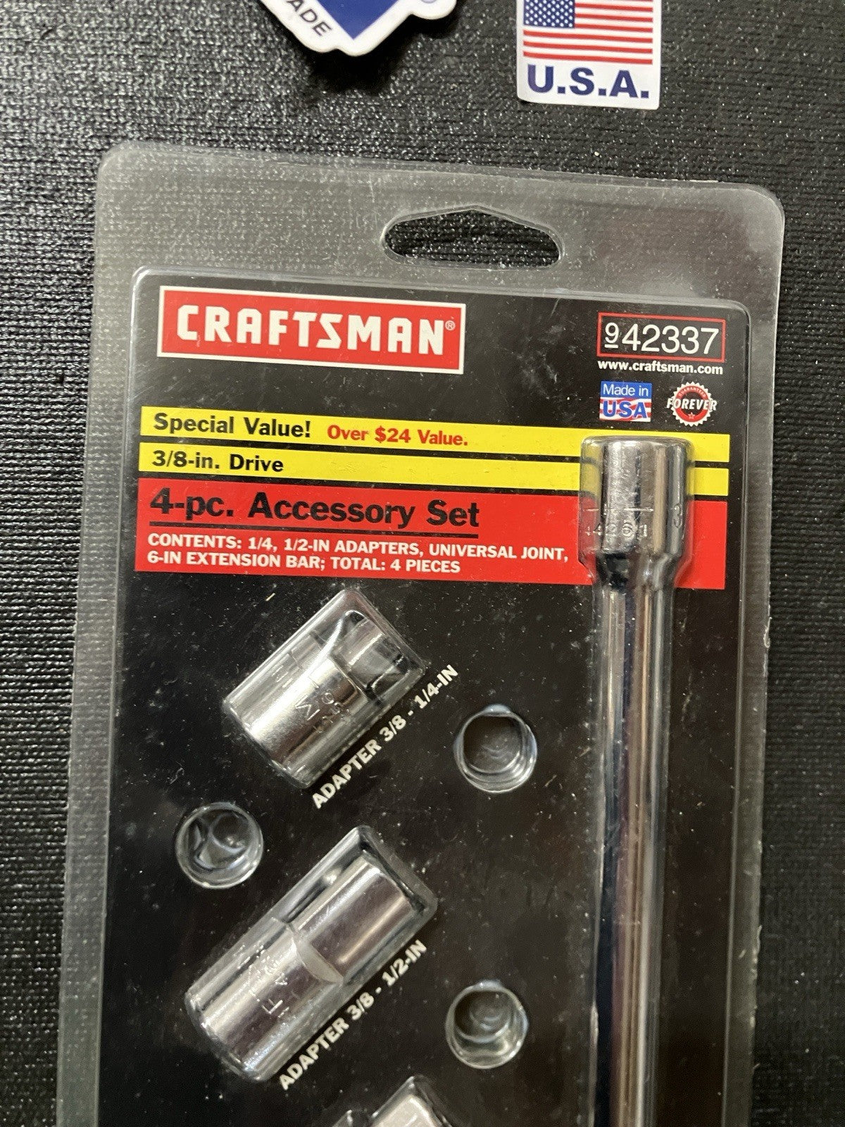 NOS Sears Craftsman 5Pc Accessory Set 3/8” Drive Extension Adapter U 42335 USA