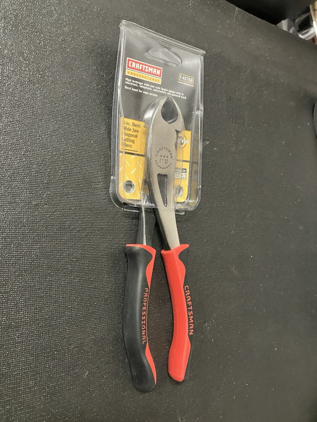 NOS Vintage Craftsman Professional 8” Bent Jaw Diagonal Cutting Pliers 45768 USA