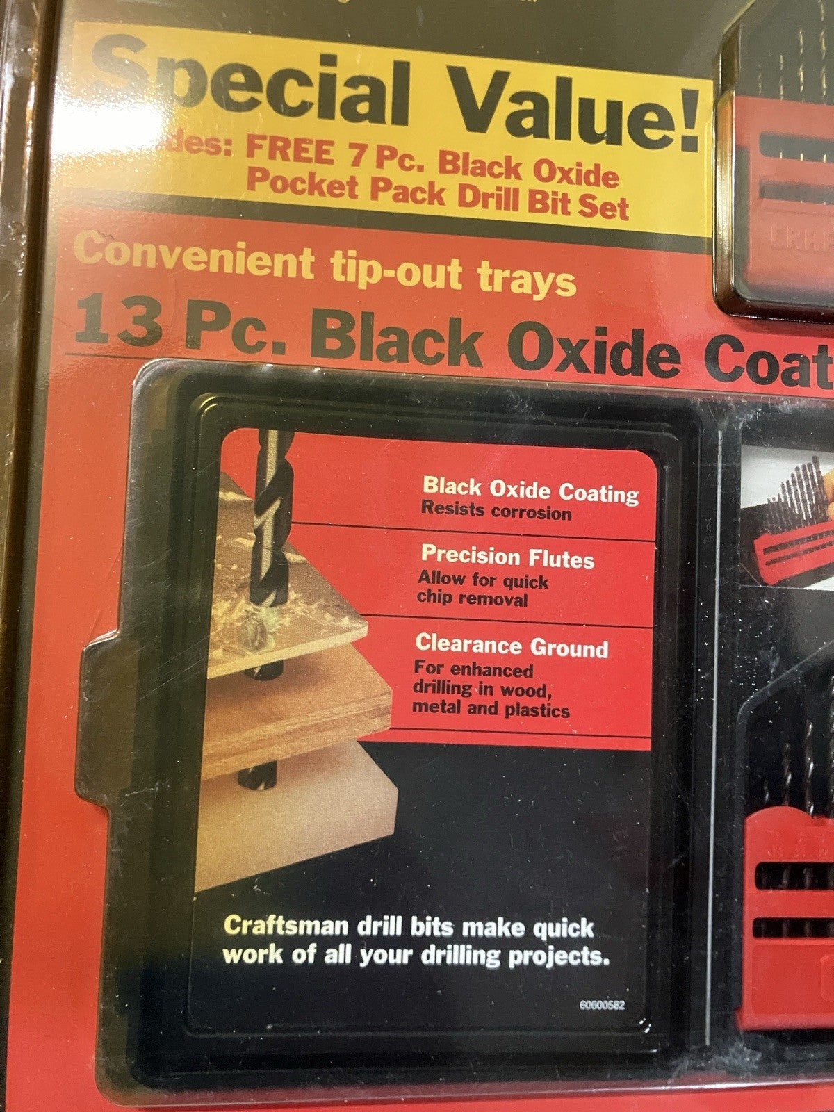 NOS Vintage Sears Craftsman 20pc Black Oxide Drill Bit Set 67226 USA Brand New!