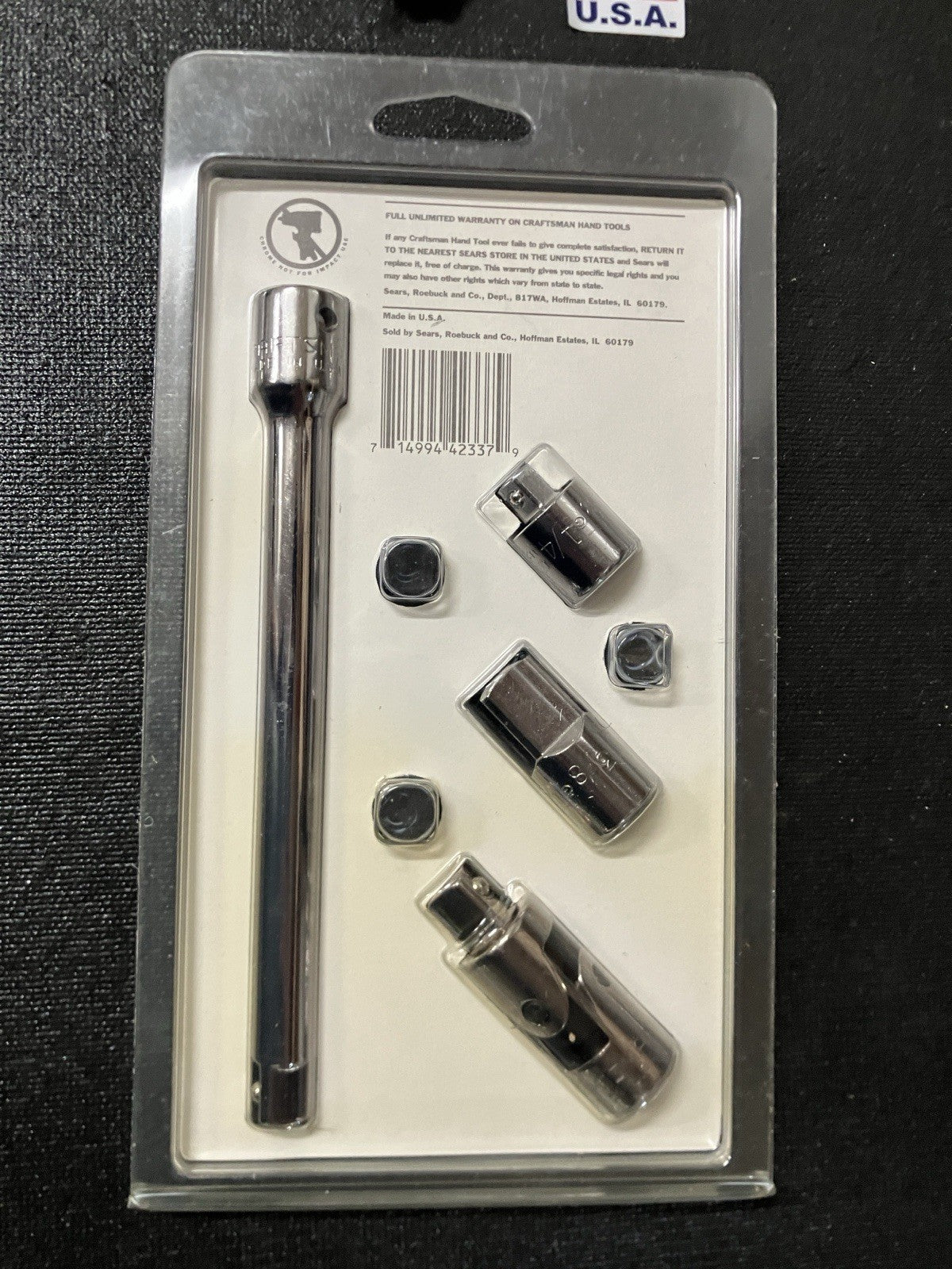 NOS Sears Craftsman 5Pc Accessory Set 3/8” Drive Extension Adapter U 42335 USA