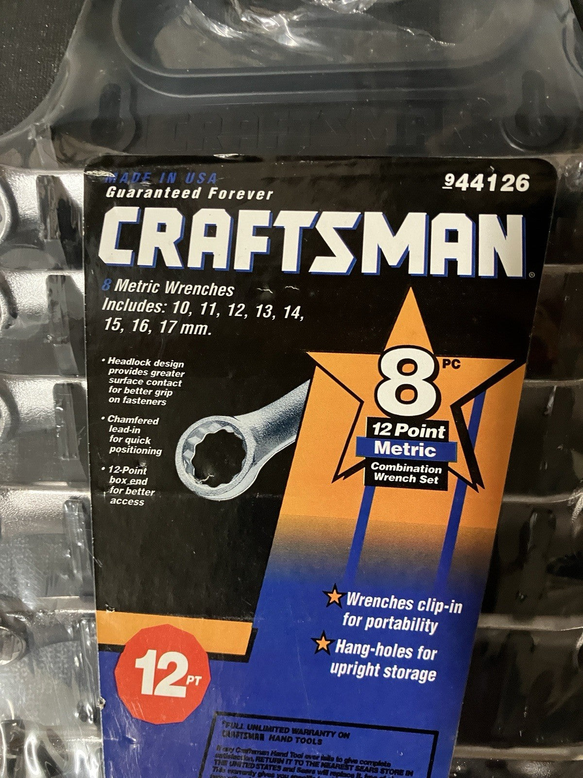 NOS Vintage Craftsman Metric SAE Combo Wrench Set Bundle 44125 44126 USA 12pt