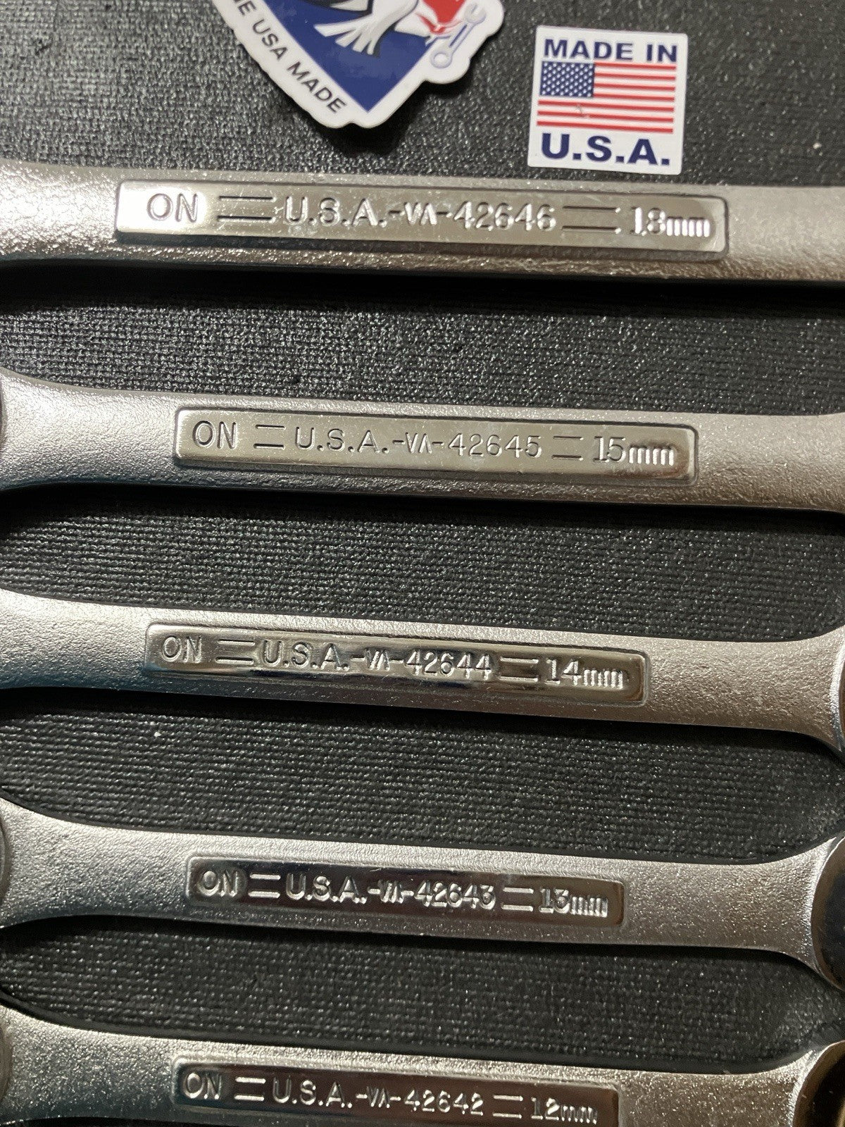 Sears Craftsman USA 8pc Metric Combination Ratcheting Wrench Set 42445  8-18 MM