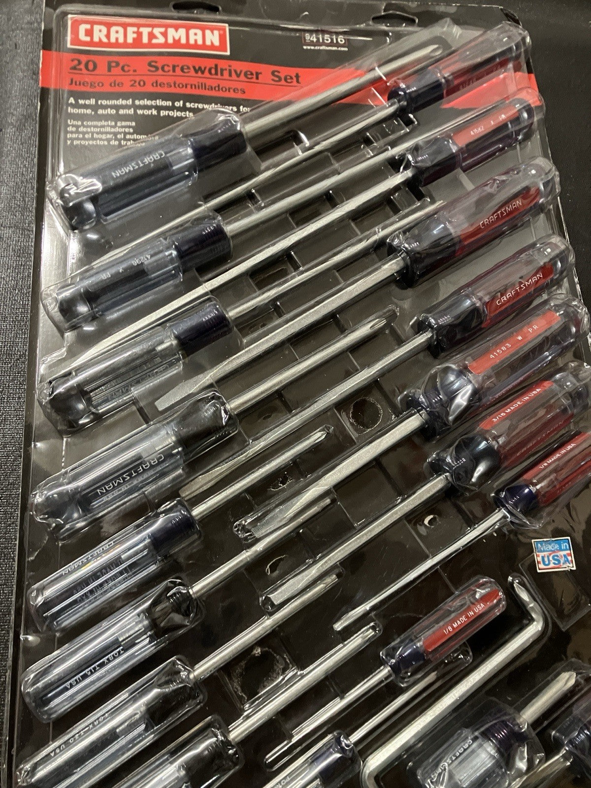 NOS Vintage Sears Craftsman USA 20pc Screwdriver Set 41516 USA Rare Pratt Read !