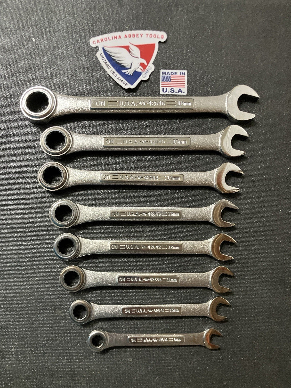 Sears Craftsman USA 8pc Metric Combination Ratcheting Wrench Set 42445  8-18 MM