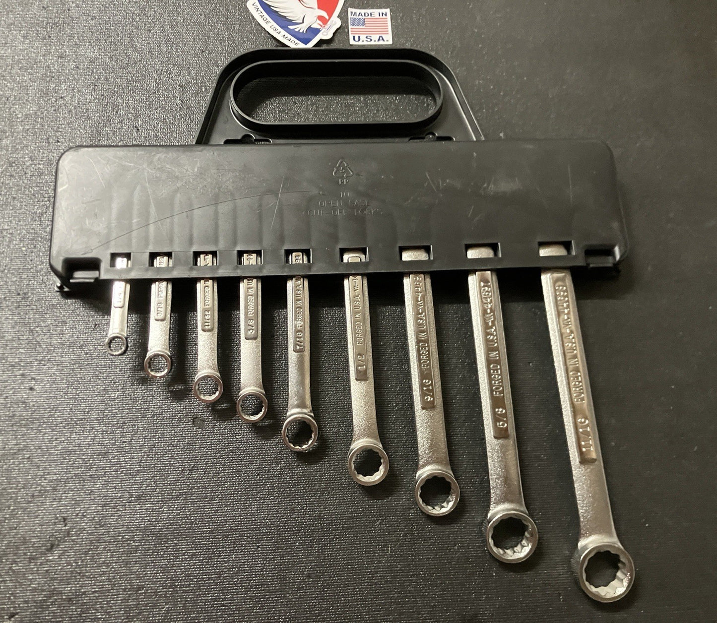 NOS Vintage Craftsman 9pc SAE 12 Point Combination Wrench Set 1/4-11/16 44181 USA