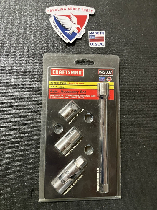 NOS Sears Craftsman 5Pc Accessory Set 3/8” Drive Extension Adapter U 42335 USA