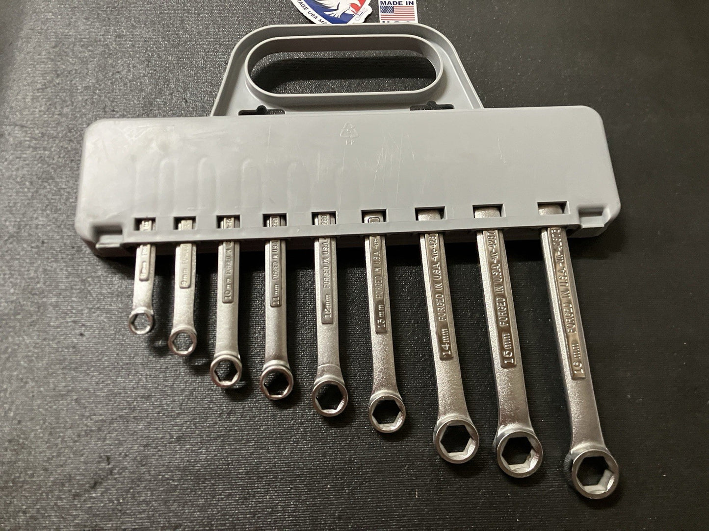 NOS Sears Craftsman Metric 9pc 6 Point Combination Wrench Set 8-16mm 44163 USA