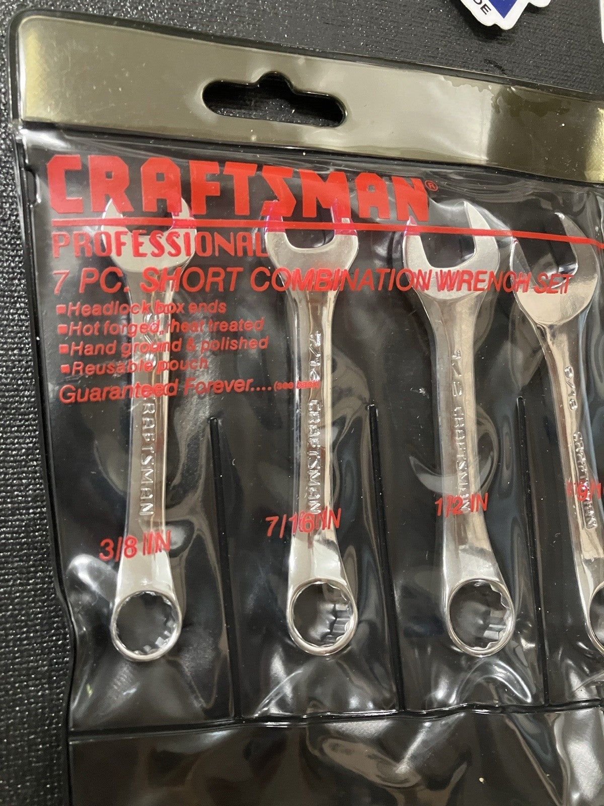 NOS Vintage Sears Craftsman SAE & Metric Stubby Combo Wrench Set 44101 44111 USA